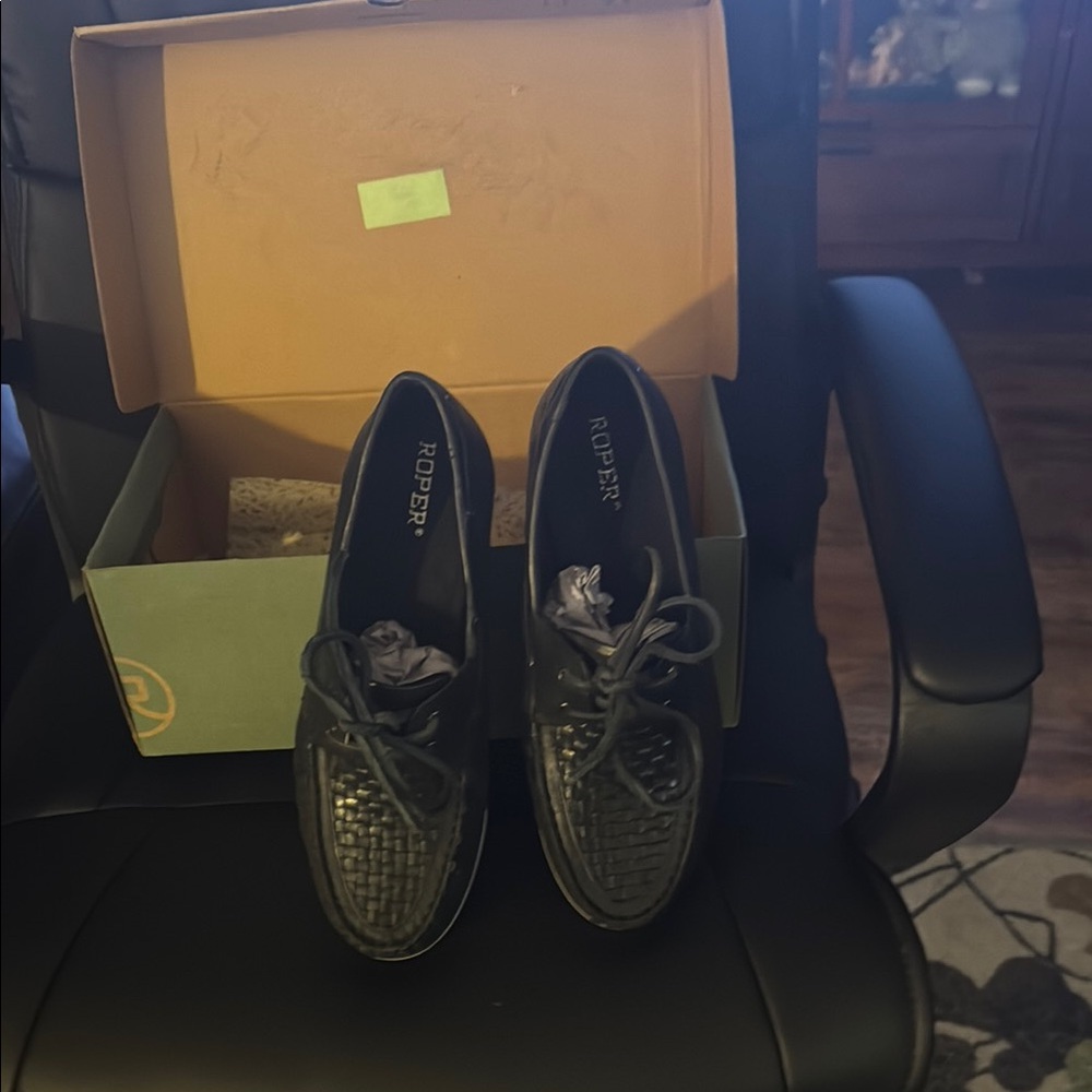 Roper Black Woven Loafers
